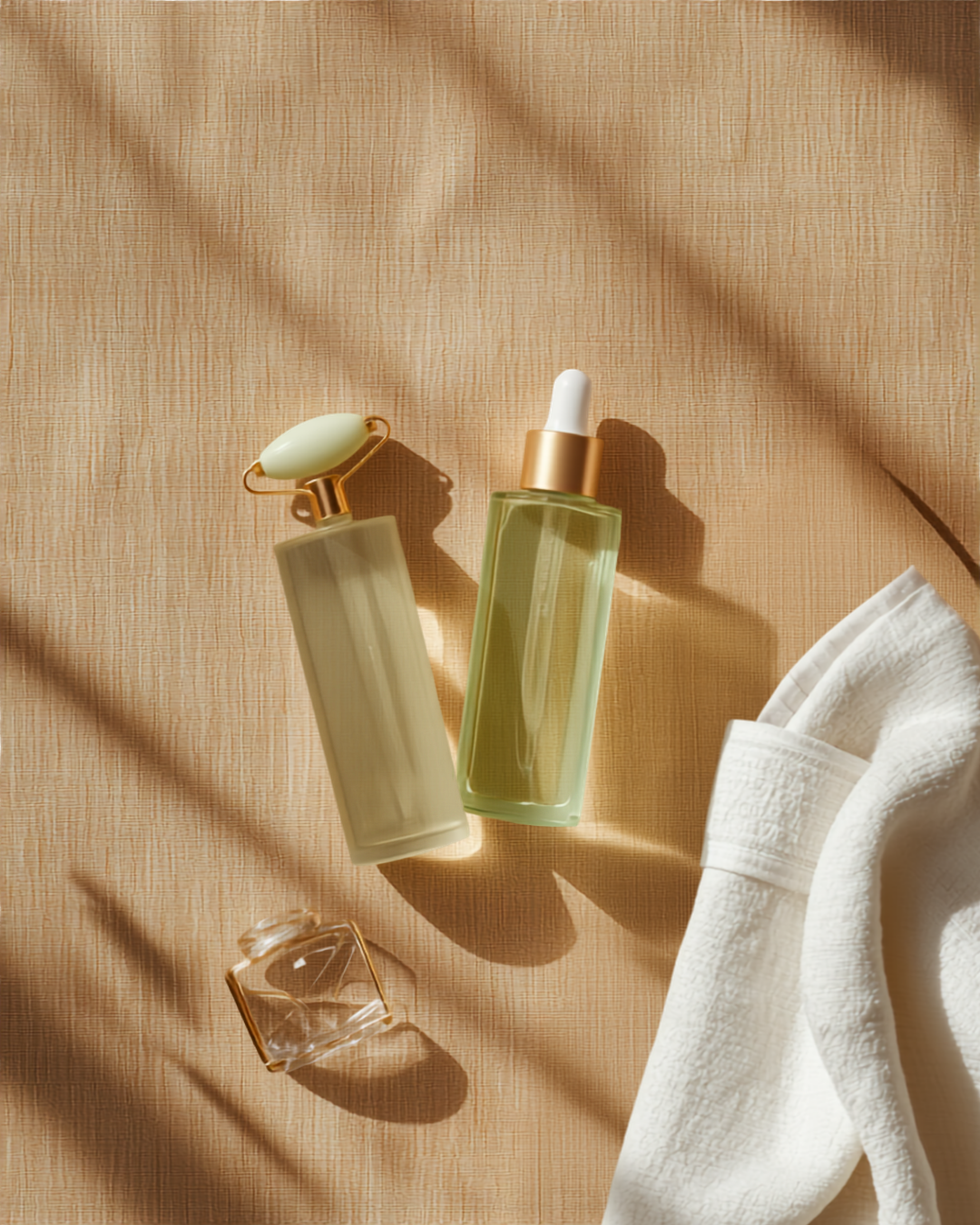 Korean skincare routines flatlay ritual