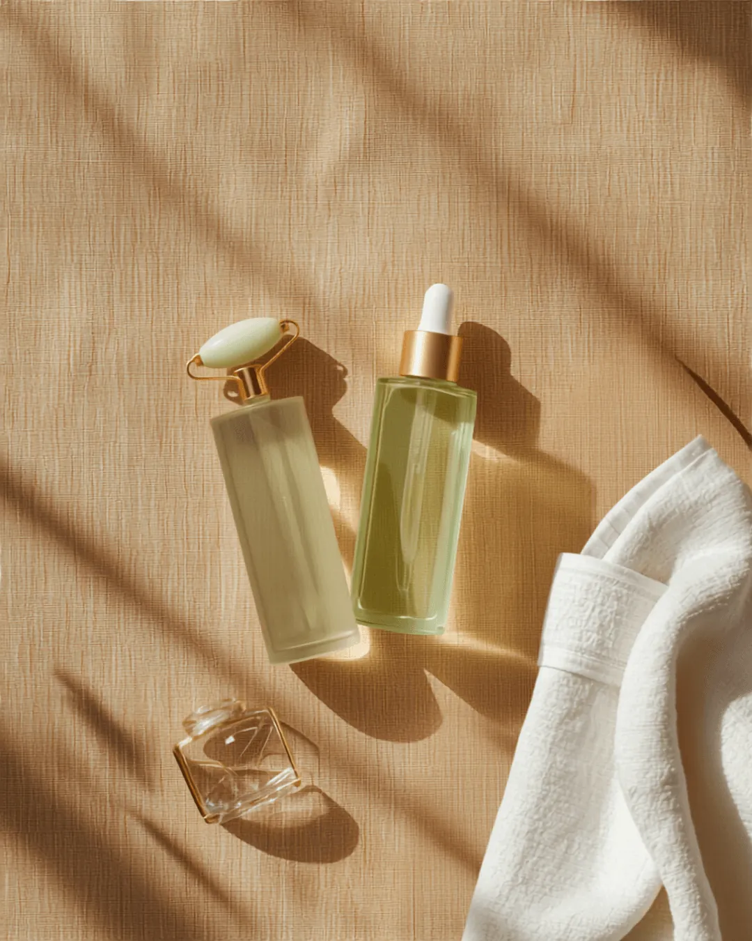 Korean skincare routines flatlay ritual
